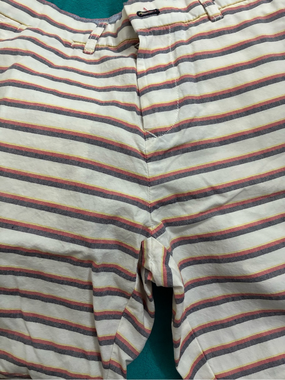 Tommy Hilfiger White Striped Flat Front Men's Shorts